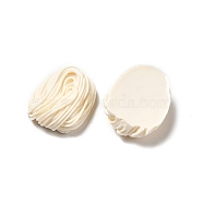 Opaque Resin Imitation Food Decoden Cabochons, Noodles, Floral White, 28.5x23x10mm(RESI-B015-10)