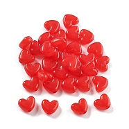 50Pcs Acrylic Beads, Imitation Gemstone Beads, Heart, Red, 6.5x8x3.5mm, Hole: 1.6mm(OACR-S044-01E)