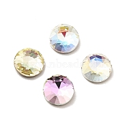 K9 Glass Rhinestone Cabochons, Flat Back & Back Plated, Faceted, Flat Round, Mixed Color, 8x3mm(RGLA-F074-D)