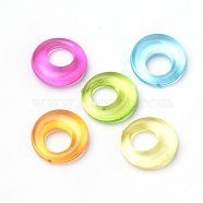 Transparent Acrylic Pendants, Donut, Mixed Color, 20x6mm, Hole: 9mm, about 375pcs/500g(TACR-S144-51)