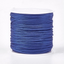 Nylon Thread, Nylon Jewelry Cord for Custom Woven Jewelry Making, Royal Blue, 0.8mm, about 49.21 yards(45m)/roll(NWIR-K022-0.8mm-01)