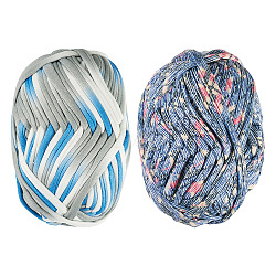 2 Skeins 2 Colors Super Soft Polyester Yarn, For Hand Knitting Thick Thread, Gainsboro, 23mm, 1 skein/color (OCOR-TA0003-69A)