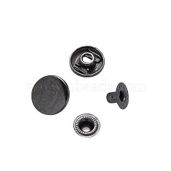 Brass Snap Buttons, Garment Buttons, Gunmetal, Cap: 14.5mm, Pin: 3mm, Stud: 10x3.5mm, knob: 4.5mm & 10x6.5mm, knob: 4mm, 10x3.5mm, Socket: 13x4mm, half-drill: 5.5mm(X-BUTT-Q045-001B)