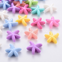 Opaque Acrylic Beads, Starfish, Mixed Color, 19x20.5x6mm, Hole: 3.5mm(X-MACR-S373-22A)