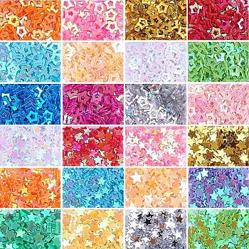 DIY UV Resin Epoxy Mold Cabochons, Making Jewelry Filling for DIY Jewelry, Star, Mixed Color, 1.7~3.7x1.7~3.7x0.2mm, 12color/box