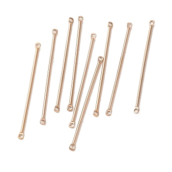 Ion Plating(IP) 304 Stainless Steel Connector Charms, Bar Links, Rose Gold, 35x2x1mm, Hole: 1mm