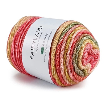 100g Cotton Yarn, Dyeing Fancy Blend Yarn, Crocheting Cake Yarn, Rainbow Yarn for Sweater, Coat, Scarf and Hat, Red, 3mm