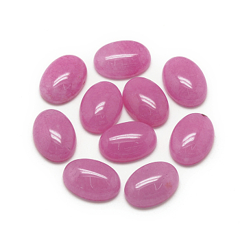Natural White Jade Cabochons, Dyed, Oval, Orchid, 18x13x5mm