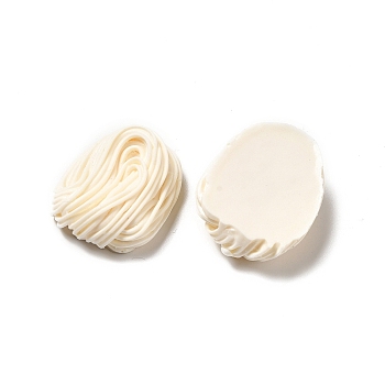 Opaque Resin Imitation Food Decoden Cabochons, Noodles, Floral White, 28.5x23x10mm