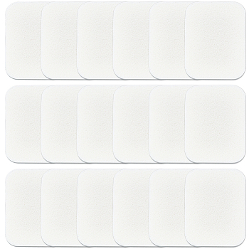 20Pcs Sponge Cosmetics Makeup Powder Puff, Rectangle, White, 5.5x4.5x0.7cm