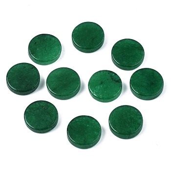 Natural White Jade Cabochons, Imitation Jade, Dyed, Flat Round, Green, 12x3mm