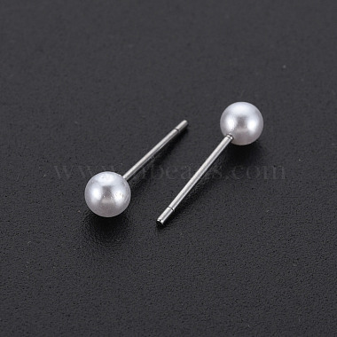 ABS Plastic Pearl Ball Stud Earrings for Women(EJEW-S213-01E-D04D-RS)-3