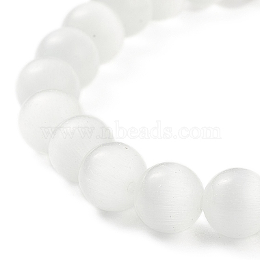 7 pièces 7 style naturel et synthétique mixte pierres précieuses et oeil de chat rond perlé ensemble de bracelets extensibles(BJEW-JB08925)-8