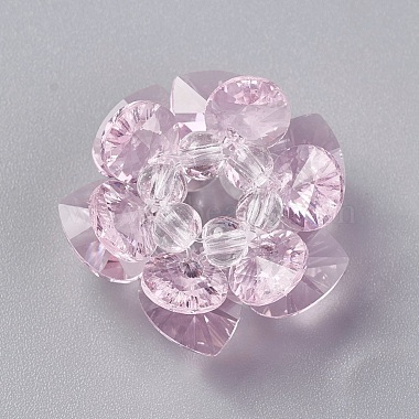 25mm PearlPink Flower Glass Beads