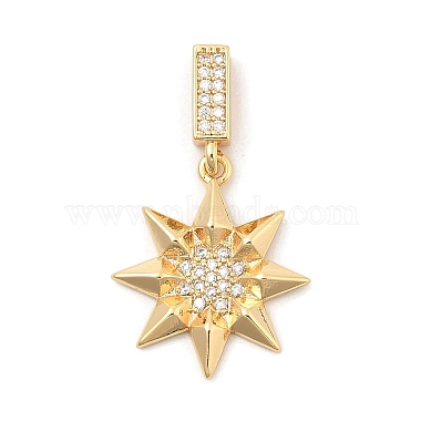 Real 18K Gold Plated Sun Brass+Rhinestone Pendants