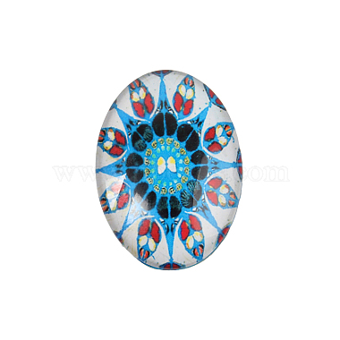 Mosaic Printed Glass Oval Cabochons(GGLA-N003-18x25-G)-2