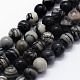 Chapelets de perles de pierre noire/soie noires naturelles(G-I199-11-6mm)-1