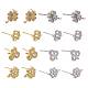 8 Pairs Brass Micro Pave Clear Cubic Zirconia Stud Earring Findings(KK-ZZ0001-08-RS)-3