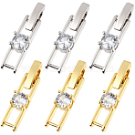 12Pcs 2 Colors Rack Plating Brass Micro Pave Clear Cubic Zirconia Fold Over Clasps, Long-Lasting Plated, Lead Free & Cadmium Free, Mixed Color, 21.5x5.5x4mm, Hole: 3.5x3mm, 6pcs/color(KK-BBC0021-34)