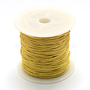 Nylon Thread, with Metallic Cords, Gold, 0.8mm, about 71.08 yards(65m)/roll(NWIR-R030-0.8mm)