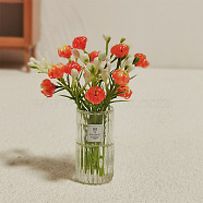 Resin Bouquet Vase, Micro Landscape Home Dollhouse Accessories, Pretending Prop Decorations, Orange Red, 20x80mm(PW-WGFDE69-04)