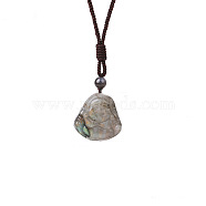 Natural Labradorite Pendants Necklaces, Human, 31.50 inch(80cm)(PW-WG80763-19)