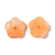 Natural Freshwater Shell Beads, Dyed, Flower, Orange, 10x10.5x2mm, Hole: 1.2mm(SHEL-C001-15B)