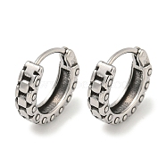 316 Surgical Stainless Steel Hoop Earrings for Women and Men, Ring, Antique Silver, 14x4mm(EJEW-D096-15C-AS)