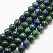 Natural Chrysocolla and Lapis Lazuli Beads Strands, Round, Dyed, 8mm, Hole: 1mm, about 48pcs/strand, 15.7 inch(G-P281-03-8mm)