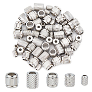 60Pcs 5 Style 201 Stainless Steel European Beads, Large Hole Beads, Column, Stainless Steel Color, 6~9x4.2~8mm, Hole: 2~4.3mm, 12pcs/style(STAS-UN0048-51)
