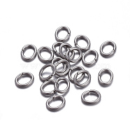 316 Surgical Stainless Steel Jump Rings, Open Jump Rings, Oval, Stainless Steel Color, 20 Gauge, 5x4x0.8mm, Inner Diameter: 2.5x3mm, about 430pcs/20g(X-STAS-F221-40P-F)