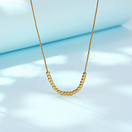 Stainless Steel Round Beaded Pendant Necklaces for Women, Golden, 16.54 inch(42cm)(QC8128-1)