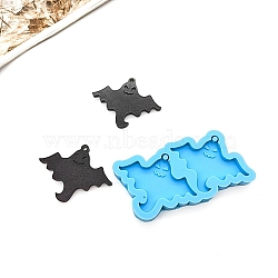 Ghost with Wing DIY Pendant Silicone Molds, Resin Casting Molds, For UV Resin, Epoxy Resin Jewelry Making, Deep Sky Blue, 50x97x9.5mm, Hole: 4mm, Inner Diameter: 47x60mm(SIMO-H004-14)