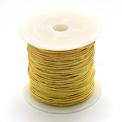 Nylon Thread, with Metallic Cords, Gold, 0.8mm, about 71.08 yards(65m)/roll(NWIR-R030-0.8mm)