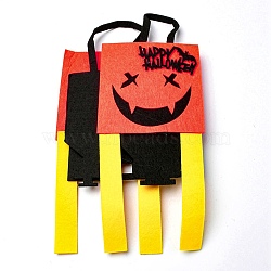 Devil Felt Halloween Candy Bags with Handles, Halloween Treat Gift Bag Party Favors for Kids, Yellow, 33x12.3x3.2cm(HAWE-K001-01G)