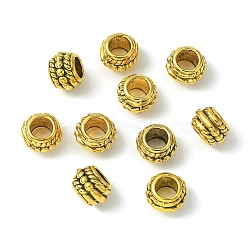 Tibetan Style Alloy Spacer Beads, Rondelle, Antique Golden, 6x8mm(TIBE-YW0001-39AG)