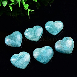 Natural Amazonite Healing Stones, Heart Love Stones, Pocket Palm Stones for Reiki Balancing, Heart, 30~40mm(PW-WG6B6F2-01)