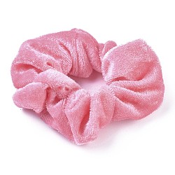 Velvet Cloth Hair Accessories, for Girls or Women, Velvet Elastic Hair Bands, Scrunchie/Scrunchy Hair Ties, Ponytail Holder, Pearl Pink, 2~3mm, Inner Diameter: 35~43mm(OHAR-I016-02I)