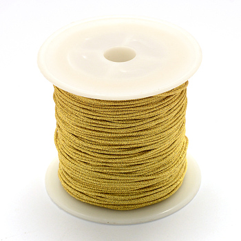 Nylon Thread, with Metallic Cords, Gold, 0.8mm, about 71.08 yards(65m)/roll
