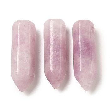 Natural Lepidolite Pointed Pendants, Faceted Bullet Shaped Charms, 20~20.5x6.5~7x6~6.5mm, Hole: 1.6mm