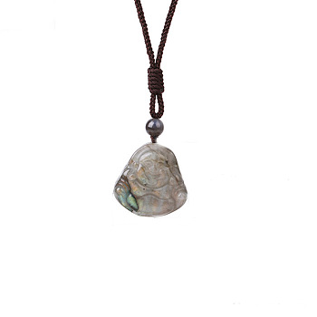 Natural Labradorite Pendants Necklaces, Human, 31.50 inch(80cm)