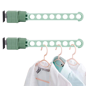 Portable Clothes Drying Rack, with Stainless Steel Finding & Stoppers, Multi-Functional 8 Holes Window Frame Hanger, Space Saver Hangers for Travel, Home, Green, 332x46x47mm, Hole: 19.5mm