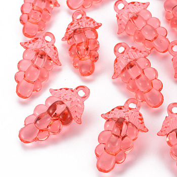 Autumn Theme Transparent Acrylic Beads, Grape, Salmon, 46x27x16.5mm, Hole: 3.5mm, about 101pcs/500g