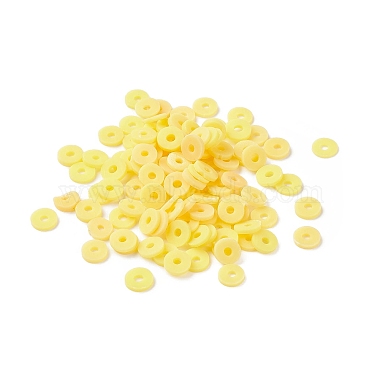 Yellow Disc Polymer Clay Beads