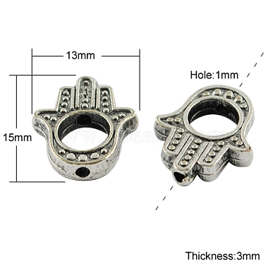 15mm Antique Silver Palm Alloy Beads