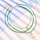 3шт. 3 ожерелья с подвесками из сплава эмали и цепочками из стеклянных бусин(NJEW-JN04456)-5