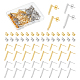 40Pcs 4 Style 304 Stainless Steel Rectangle Stud Earring Finding(STAS-UN0056-72)-1