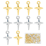 240Pcs 2 Colors Alloy Pendants, Star Charms, Mixed Color, 14.5x9x2.5mm, Hole: 1.6mm, 120pcs/color(FIND-FH0011-68)