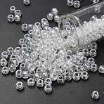 TOHO 3/0 Round Beads, Japanese Seed Beads, (101) Crystal Transparent Luster, 5.5mm, Hole: 1.9mm, about 60pcs/10g(X-SEED-TR03-0101)