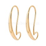 Ion Plating(IP) 304 Stainless Steel Earring Hooks, Real 18K Gold Plated, 18.5x3mm, Hole: 3mm, Pin: 0.8mm(STAS-N108-29G)